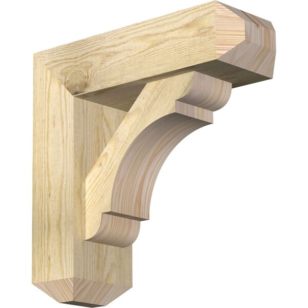 Ekena Millwork Olympic Craftsman Rough Sawn Bracket w/ Offset Brace, Douglas Fir, 6"W x 18"D x 18"H BKT0604X18X18OLY04RDF - main
